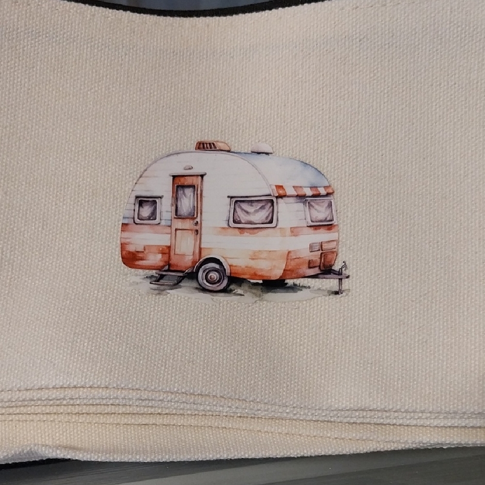 Canvas Pouch with Vintage Camper Design